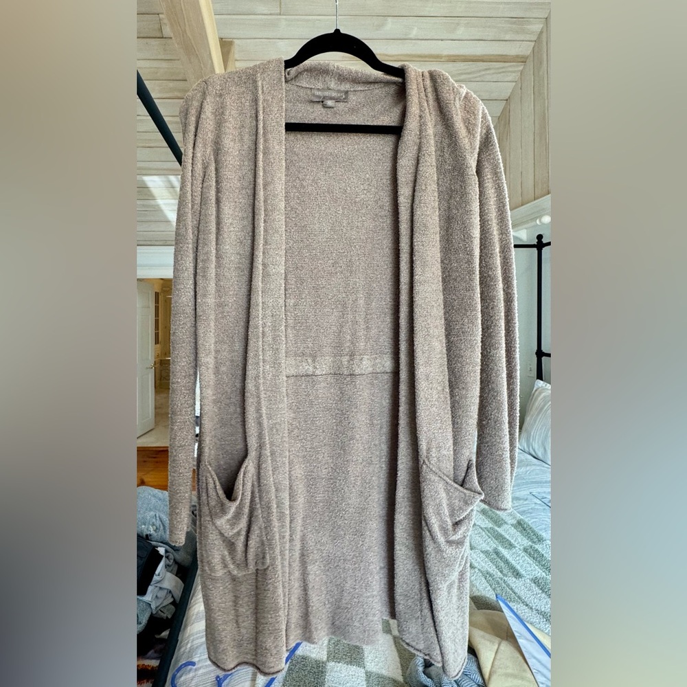 Barefoot Dreams CozyChic Lite Cardigan in Taupe